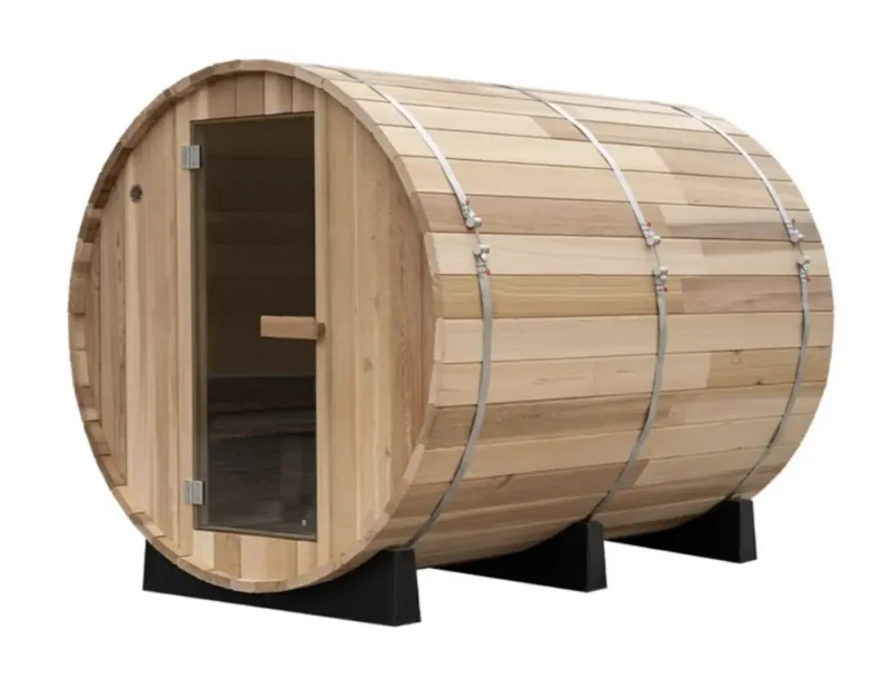 Electric cedar barrel saunas